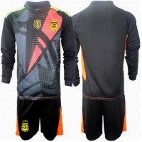 Camiseta Argentina Portero Primera Equipación Replica Copa America 2024 para niños mangas largas (+ Pantalones cortos)